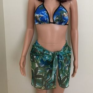 Sarong, Sheer Foliage Pattern